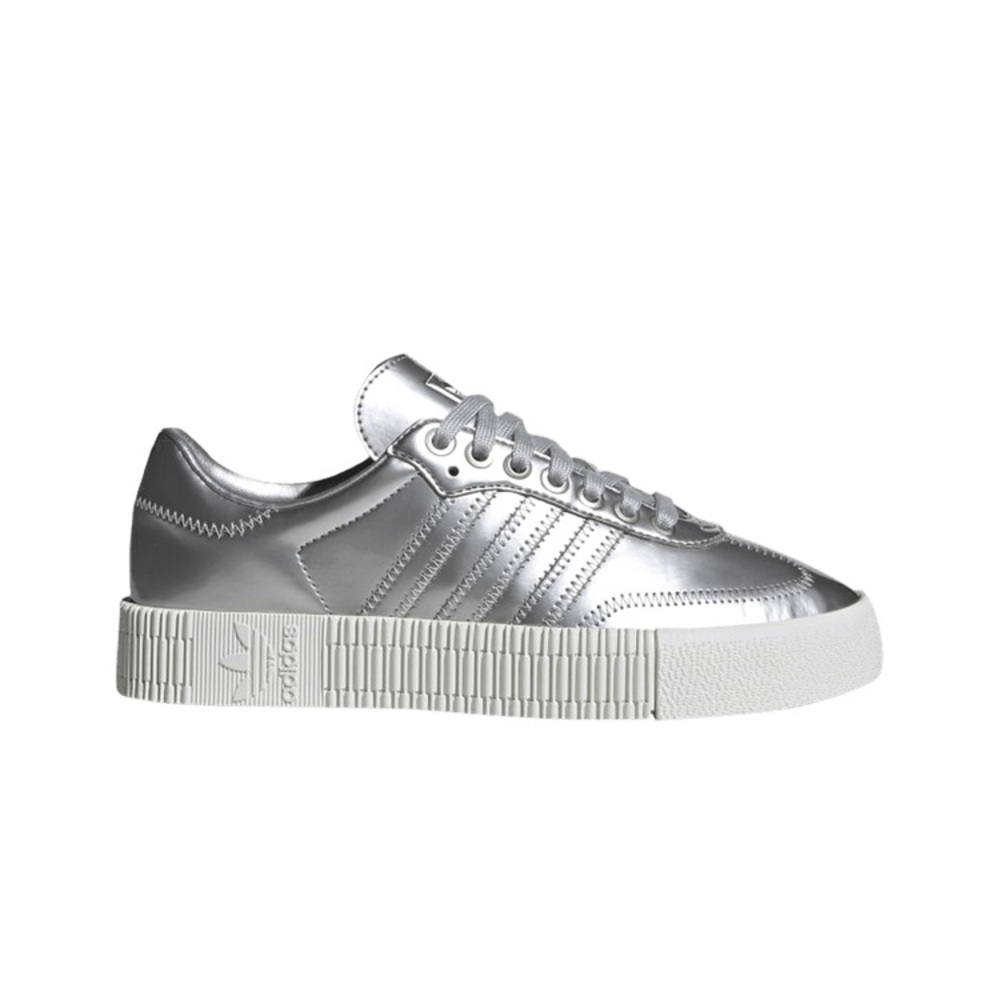 adidas Silver Sambarose Platform Sz 8